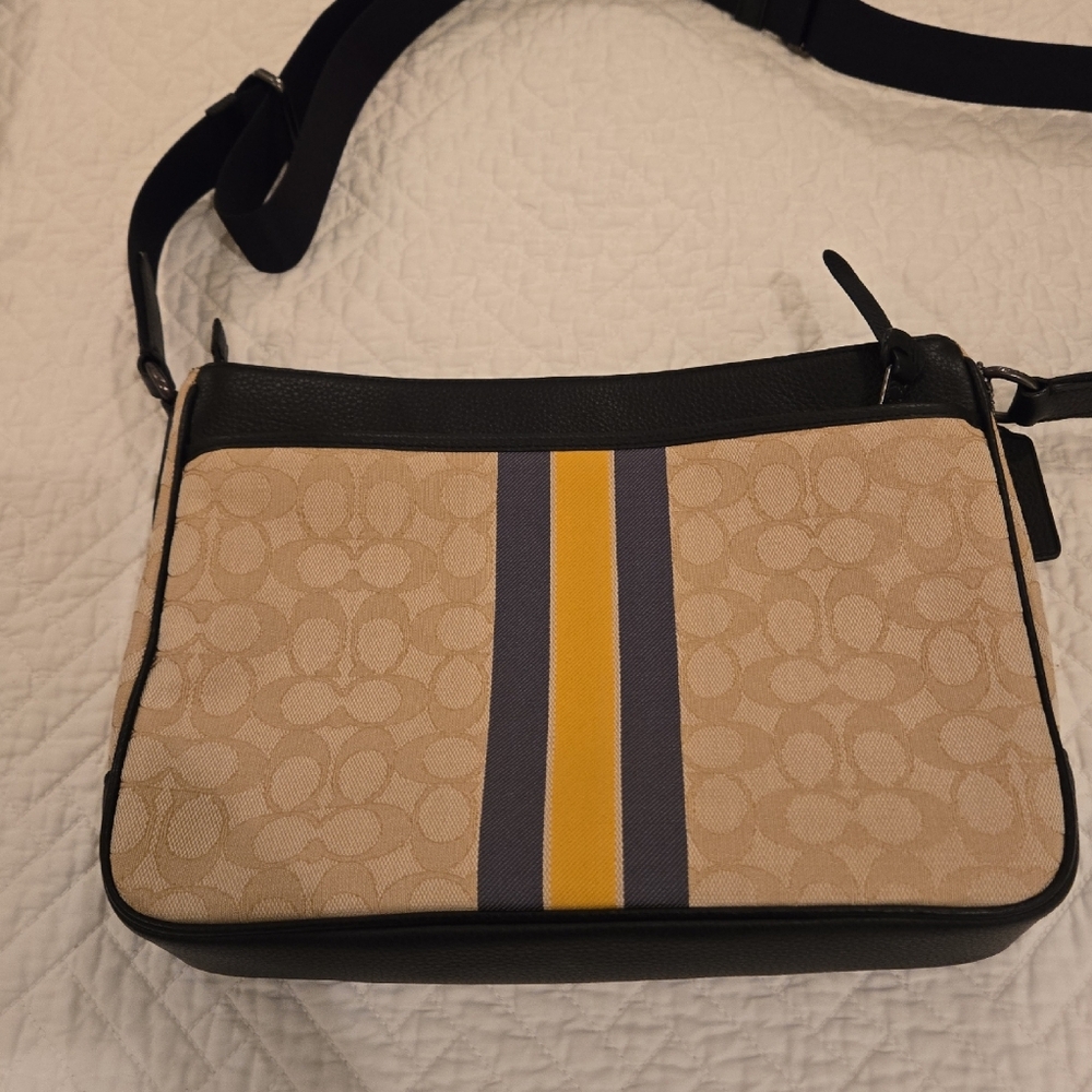 Coach Cream and Yellow Crossbody Bag